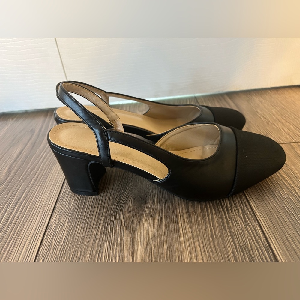 womens women’s Pumps Chunky Heels Sexy Splicing Round Toe Casual Size 37( 6.5)